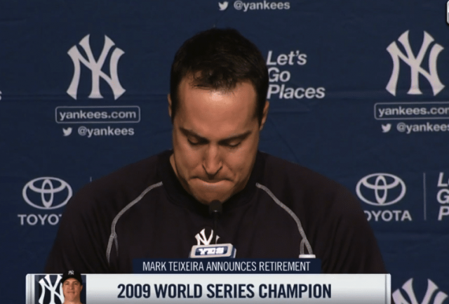 Retiring Mark Teixeira Overcome With Emotion (Video)