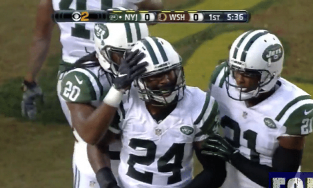 New York Jets’ Darrelle Revis Intercepts Colt McCoy On Opening Drive (Video)