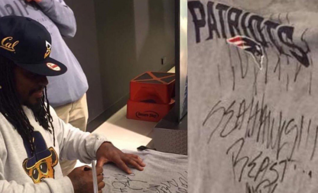 Never Ask Marshawn Lynch To Sign A Patriots Shirt (Photo)
