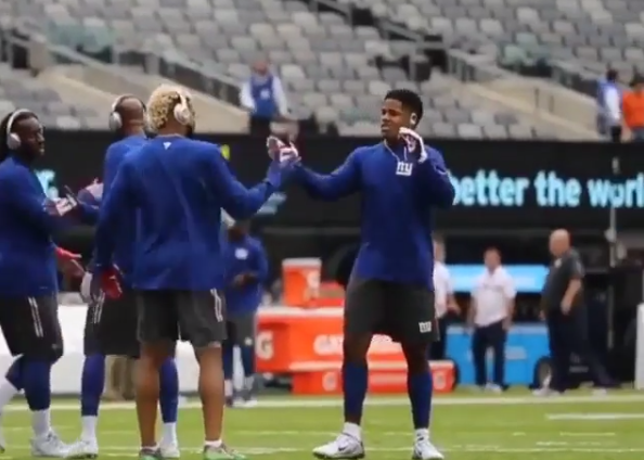 The Odell Beckham Jr.-Sterling Shepard Handshake Is Next Level Stuff (Video)