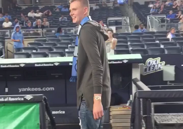 New York Knicks’ Kristaps Porzingis Shows Off Soccer Skills With NYCFC (Video)