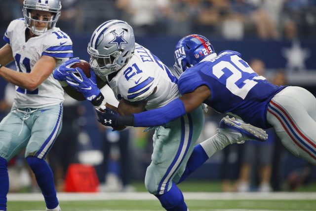 New York Giants’ Safety Nat Berhe Puts The Hit Stick On Ezekiel Elliot