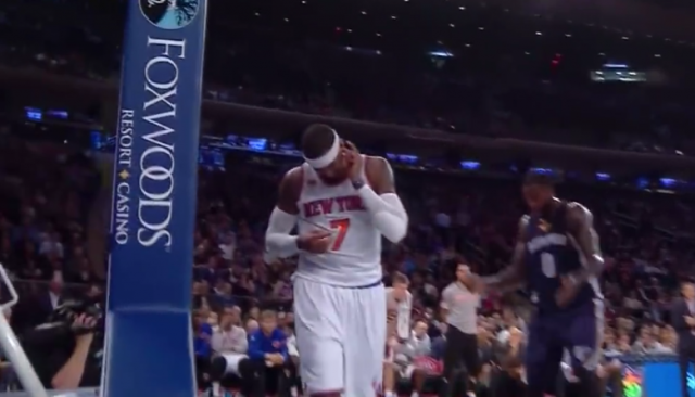 New York Knicks’ Carmelo Anthony Can’t Handle The Inbounds Whistle (Video)