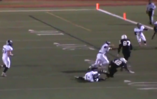 Delaware Valley's Troy Tepedino Decleats Abington Heights Defender (Video)