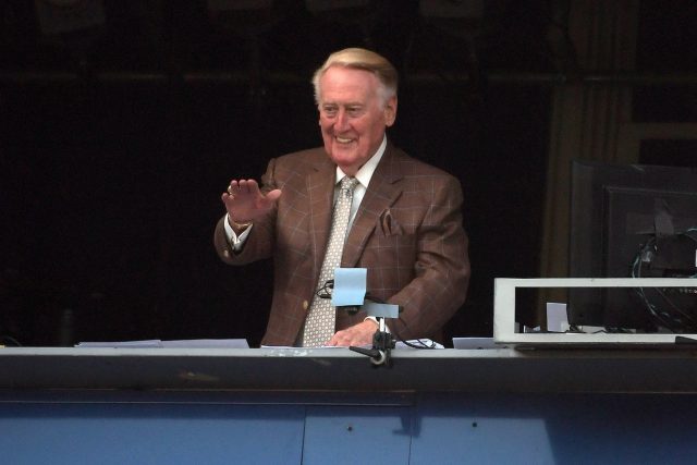 Vin Scully Returns To Dodger Stadium Prior To NLCS Game 5 (Video)