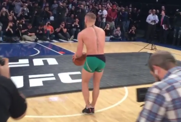 Conor McGregor Hooping At Madison Square Garden (Video)