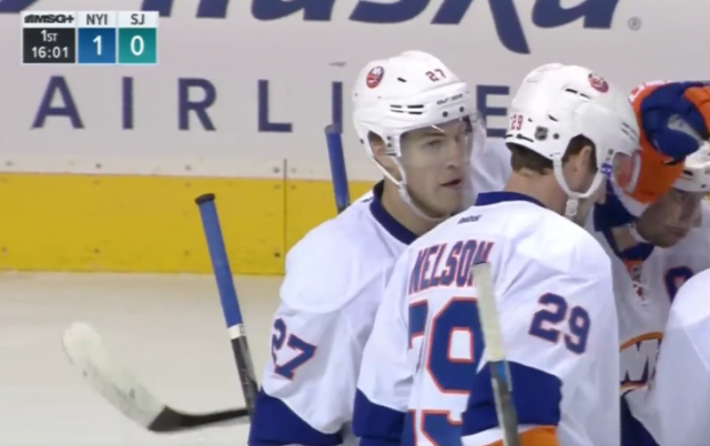 Anders Lee gets New York Islanders on the board first in San Jose (Video)