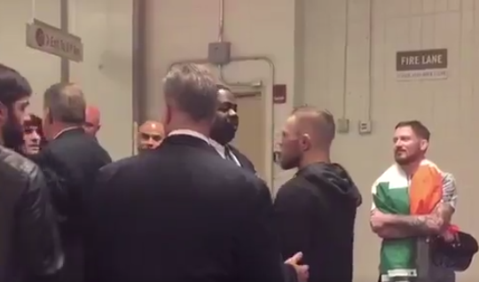 Conor McGregor Mixes it up with Several Fighters at UFC 205 Weigh-In