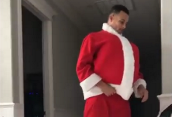 Stephen Curry dresses up as Santa Claus with a dance routine (Video)