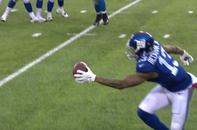 New York Giants: Odell Beckham Jr. makes a one-handed grab (Video)