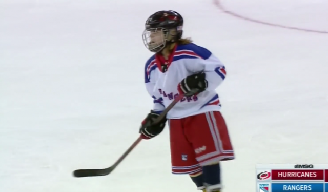 New York Rangers: Youth player Emmett Auch scores incredible goal during intermission (Video)