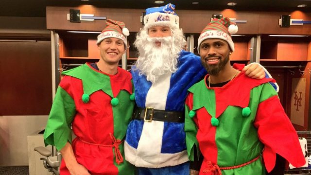 Noah Syndergaard is Santa at the New York Mets Kids Holiday Party