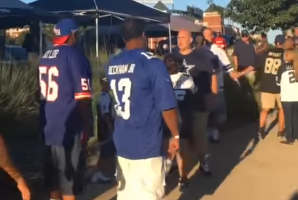 Dallas Cowboys fan loses shorts in fight with New York Giants fan (Video)