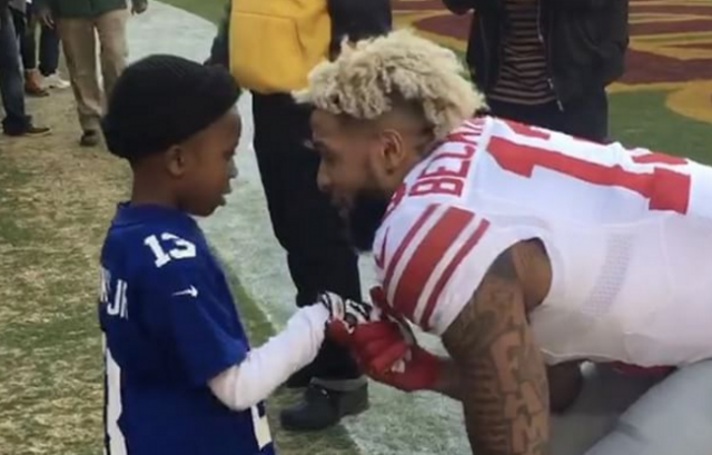 Odell Beckham Jr. meets fan who went nuts after receiving his jersey for Christmas (Video)