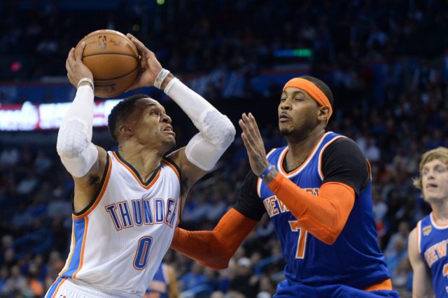 Knicks waste Carmelo Anthony’s big night, get run over by Russell Westbrook