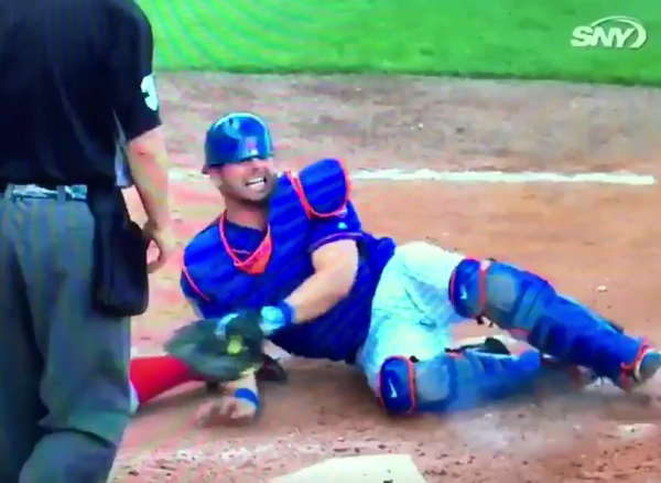 New York Mets: Kevin Plawecki leaves game following brutal slide at home plate (Video)