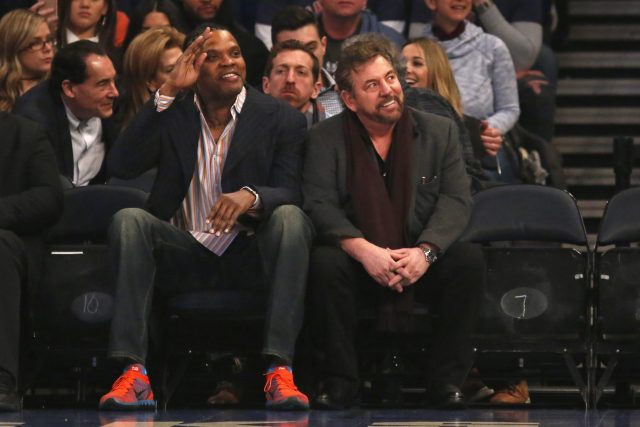 James Dolan slaps Charles Oakley in the face by sitting next to Latrell Sprewell