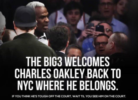 Ice Cube’s Big 3 Shoves Charles Oakley In the Face of Madison Square Garden