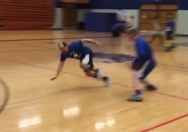 Student Hilariously Crosses-Up Teacher on the Hardwood (Video)