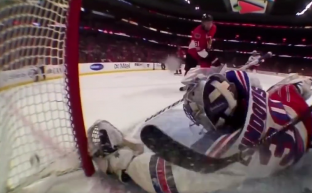 New York Rangers’ Henrik Lundqvist Makes Save of the Playoffs (Video)