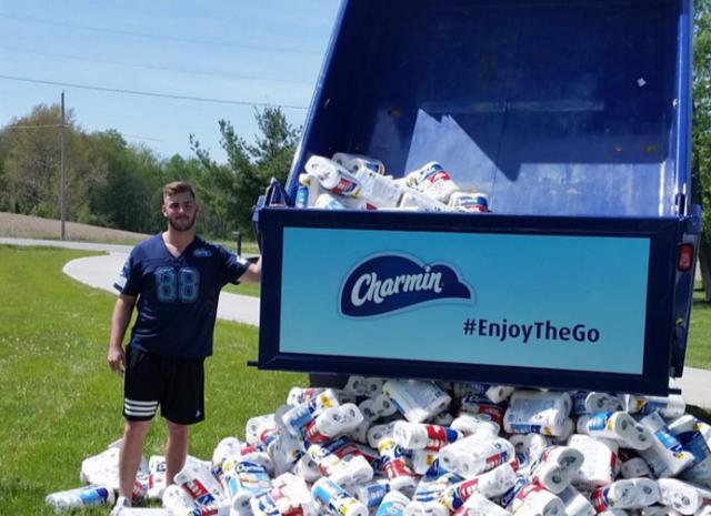 NFL Draft Prospect Jake Butt is Gifted a Buttload of Toiletpaper from Charmin