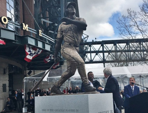 Seattle Mariners Unveil Ken Griffey Jr. Statue Outside Safeco Field (Photo)