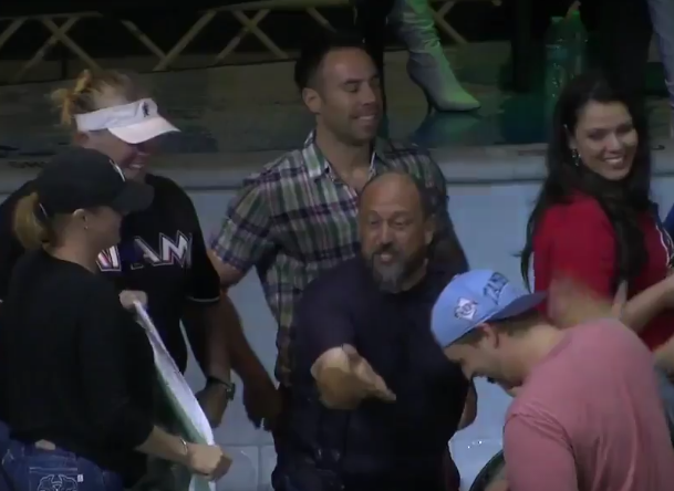 Fan Jumps In Pool To Retrieve Giancarlo Stanton Home Run Ball (Video)