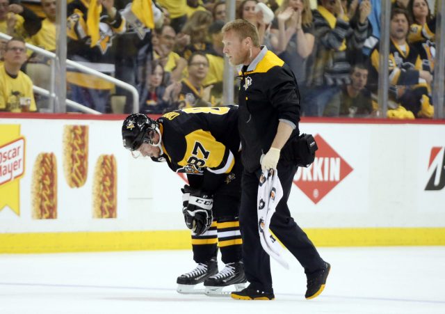 Pittsburgh Penguins’ Sidney Crosby Leaves Game 3 After Head Injury (Video)