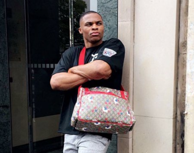 Russell Westbrook Shows Off Gucci Diaper Bag In Paris (Photo)