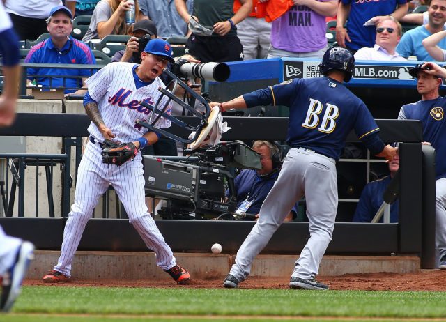 Milwaukee Brewers Bat Boy Interferes With Wilmer Flores on Play (Video)