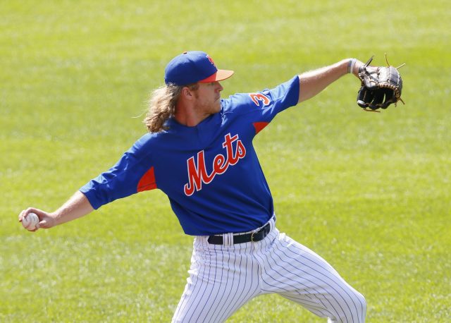 New York Mets’ Noah Syndergaard Throws Off Mound (Video)