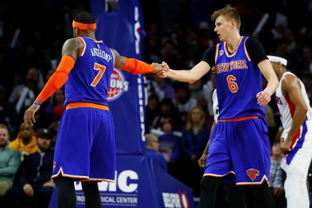 Former Knicks F Carmelo Anthony reaches out to Kristaps Porzingis (Video)