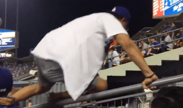 World Series: Los Angeles Dodgers Fan Jumps in Houston Astros Bullpen (Video)