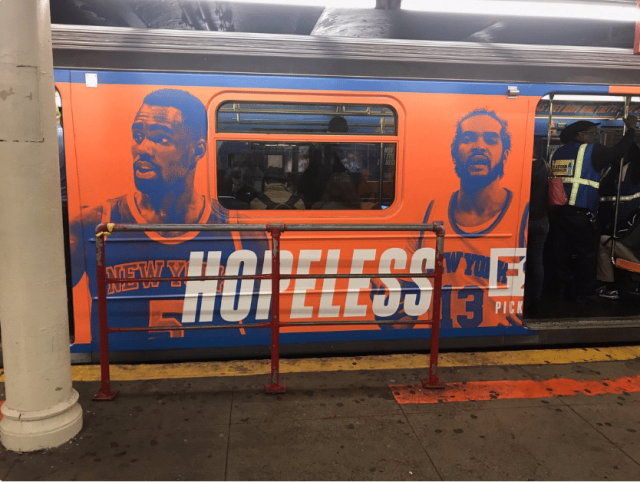 Anti-New York Knicks Ads Pop Up On NYC Subway