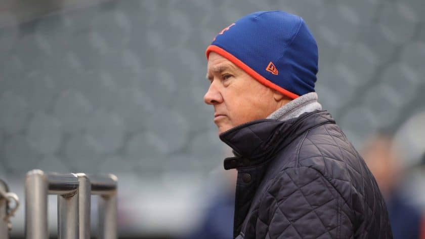 New York Mets president Sandy Alderson speaks to the media