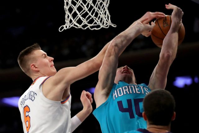 Cody Zeller Rejected 4 Straight Times by Kristaps Porzingis, Kyle O’Quinn (Video)