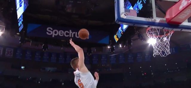 Kristaps Porzingis, Frank Ntilikina Connect On Crazy Alley-oop (Video)