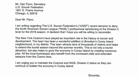 New York Cosmos: Open letters to the United States Soccer Federation 10