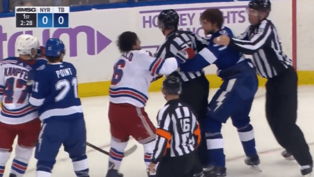 David vs. Goliath: Mats Zuccarello Squares Up Against Victor Hedman (Video)