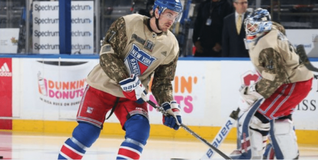 New York Rangers Change Up Their Veterans Day Warmup Jersey