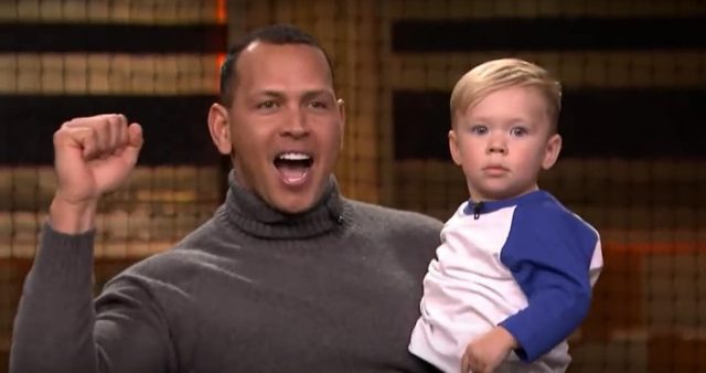Alex Rodriguez battles baby in soft toss contest (Video)