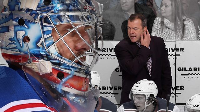 New York Rangers G Henrik Lundqvist stares down Alain Vigneault (Video)