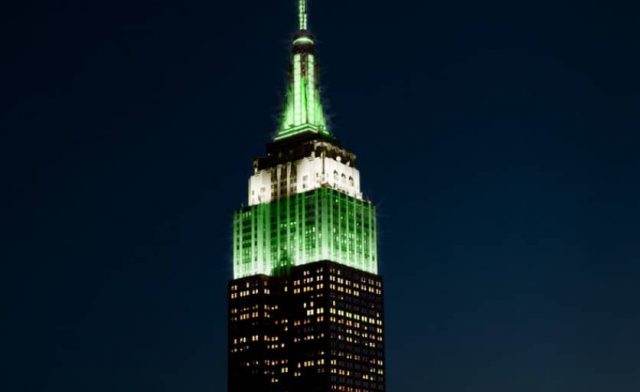 New Yorkers upset over Empire State Building going green on Sunday night