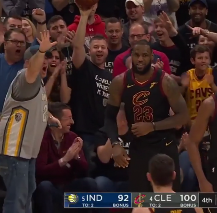 NBA: Desperate Cleveland fan left hanging by LeBron James (Video)