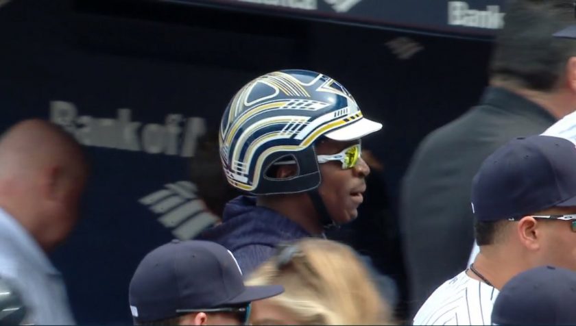 New York Yankees: Didi Gregorius dons sick helmet after Friday’s collision (Video)