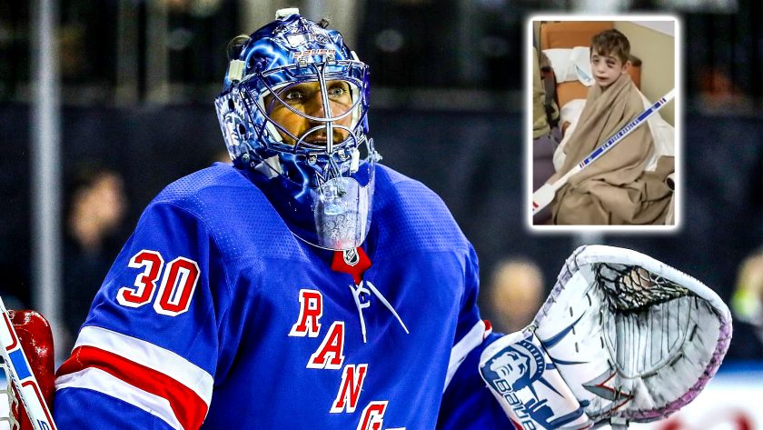 New York Rangers, Henrik Lundqvist gift young injured fan hockey stick (Video)