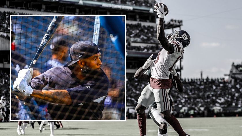 Giants WR Odell Beckham Jr. takes batting practice, smacks HR with Yankees (Video)