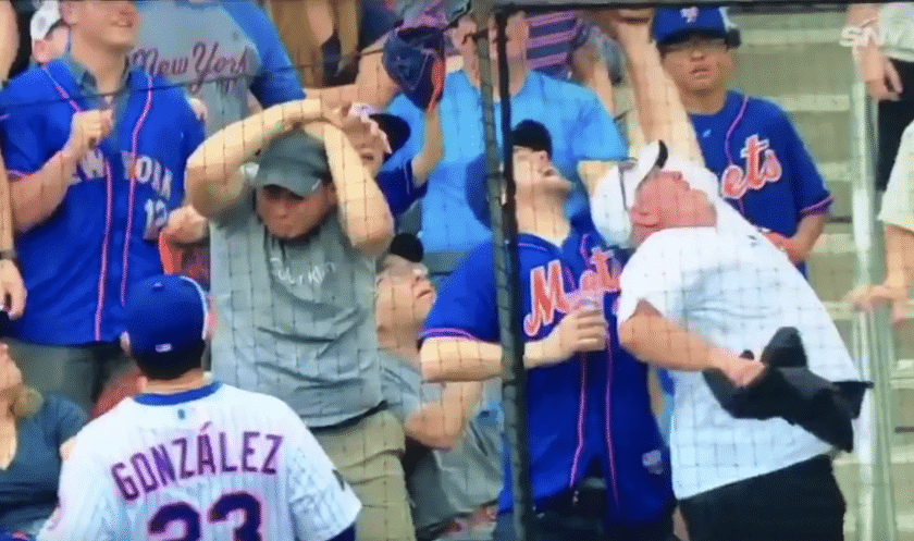 New York Mets fan makes play of the game from the stands (Video)