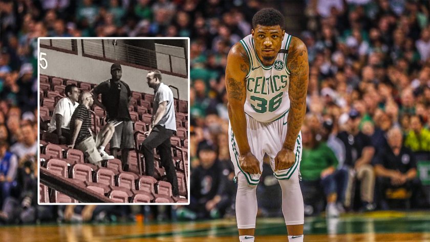 Brooklyn Nets GM Sean Marks seen chatting with RFA Marcus Smart (Report)