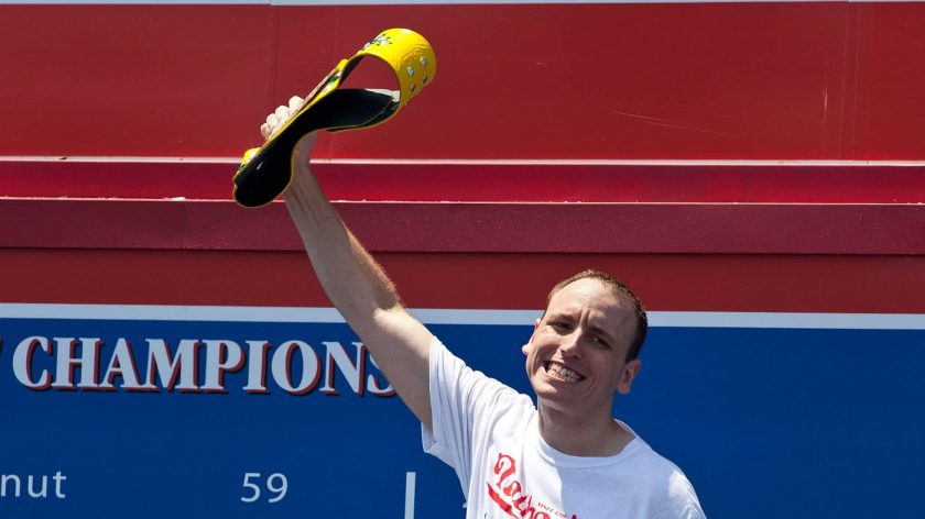 Joey Chestnut eats 74 hot dogs in record-breaking Coney Island performance